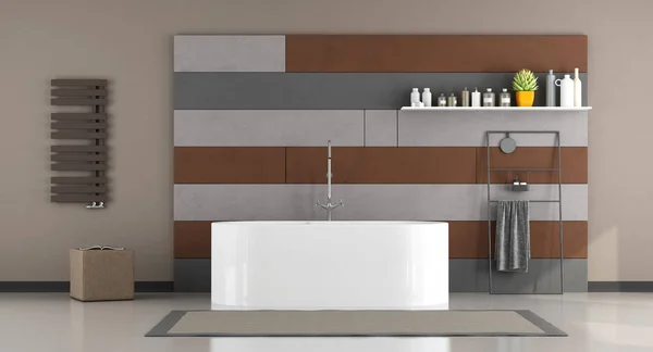 Сучасна ванна кімната з ванною — стокове фото