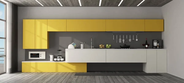 현대식 주방의 내부 모습 — 스톡 사진
