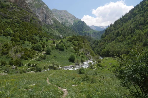 Valle de Bujaruelo i Spanien Royaltyfria Stockfoton