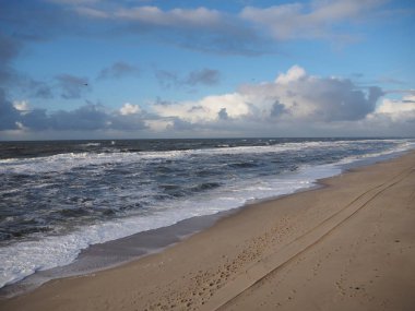 Sylt kumlu plaj sahil görünümü