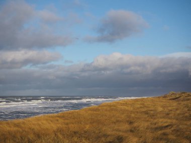 Sylt hoernum kıyıları için sanddunes görüntüleyin