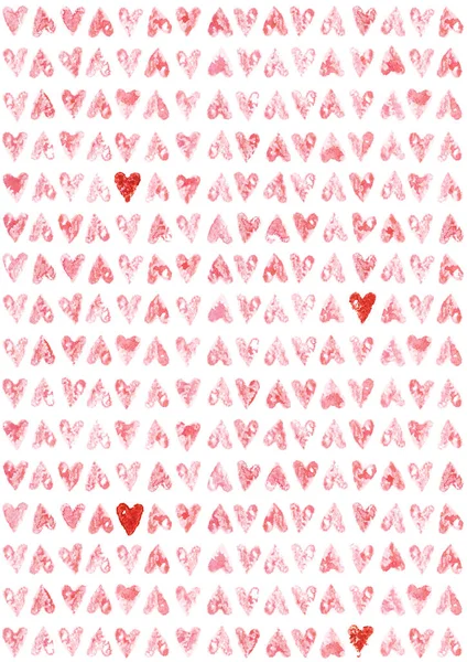 Red watercolor hearts — Stock Photo, Image