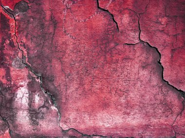 soyut kırmızı duvar dokusu ile toz ve çizik