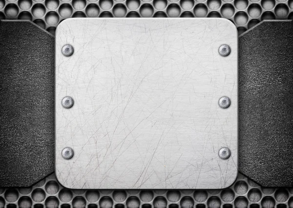 Textura da placa de alumínio, fundo em dilapidação de metal — Fotografia de Stock