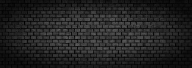 siyah tuğla duvar, geniş panoramik taş doku yüzey.