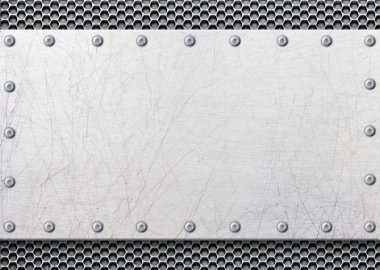 arka planda, doku demir depo fileli gri metal çerçeve