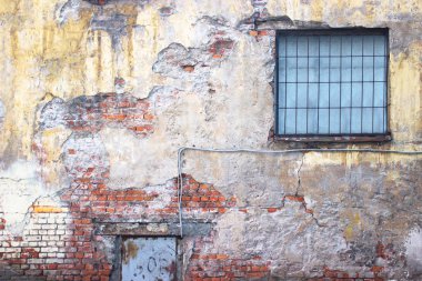 Soyulmuş alçılı eski tuğla duvar, grunge arkaplan