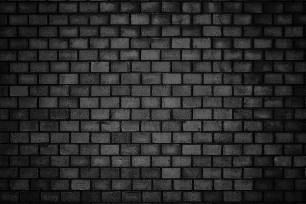 Gloomy background, black brick wall of dark stone texture — Stock Photo, Image