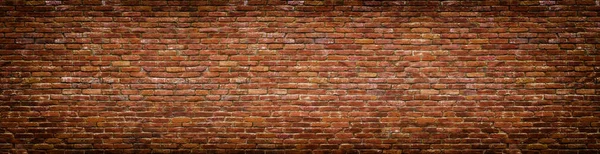 グランジのレンガの壁、古いレンガのパノラマ ビュー — ストック写真