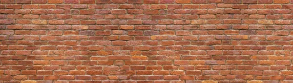 Mur de briques panorama, une large bande de la surface de la maçonnerie — Photo