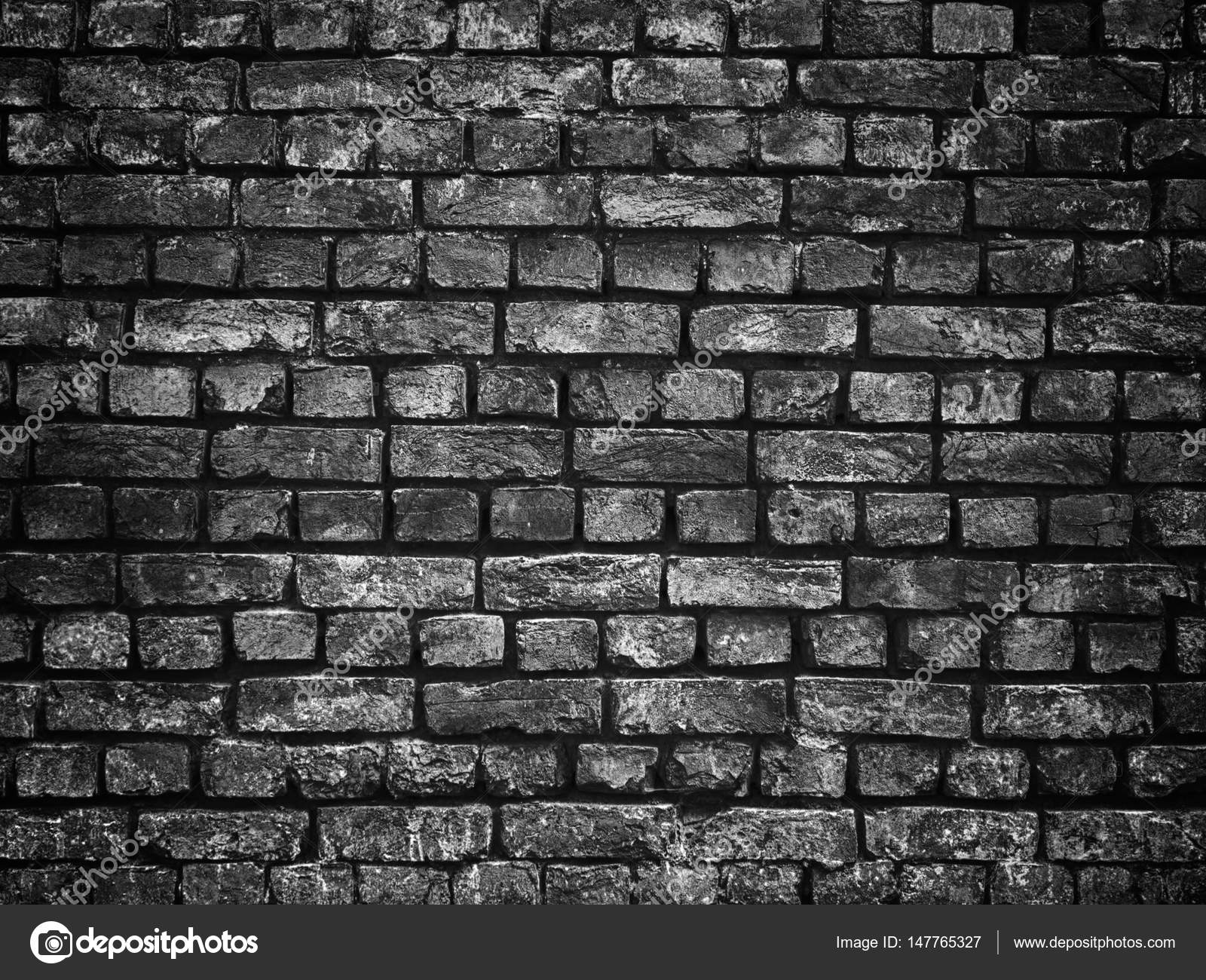 Black Brick Wall Of Dark Stone Texture And Background Stock Image My