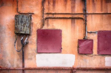 Turuncu çimento doku, kentsel beton duvar arka plan tasarımı için