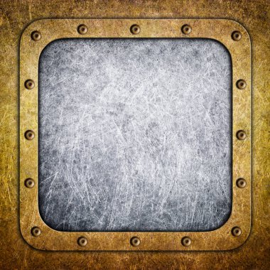 Bronz çerçeve, metal plaka içinde belgili tanımlık geçmiş. D için demir şablon