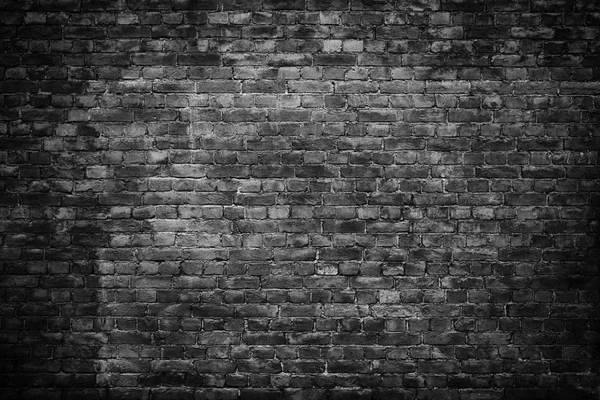 Black brick texture, dark background wall — Stock Photo, Image