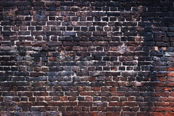 Black brick texture, dark background wall — Stock Photo, Image