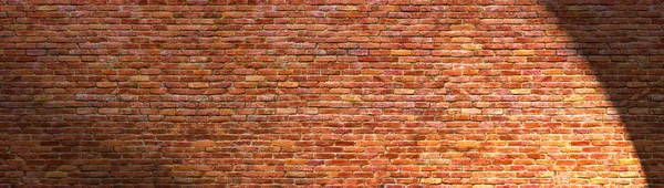 Mur de briques grunge, vieille maçonnerie vue panoramique — Photo