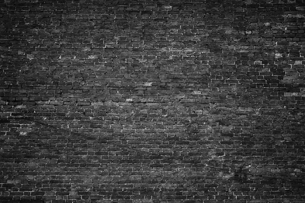 Black wall, brick texture, dark background — Stock Photo, Image