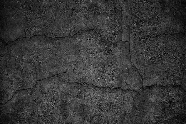 Mur de béton sombre avec des fissures. dalle noire détruite de dalle — Photo