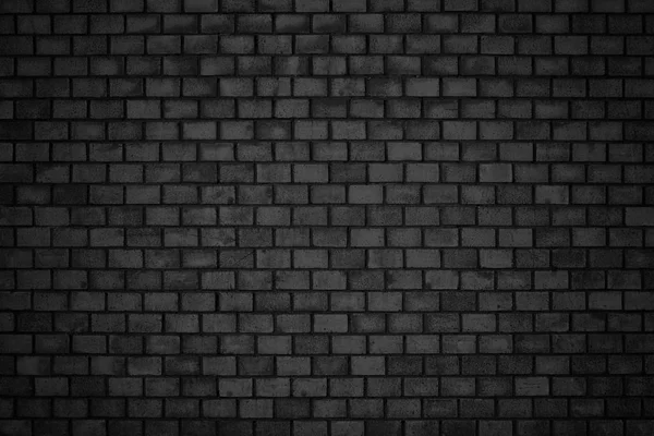 Sombere achtergrond, zwarte bakstenen muur van donkere stenen textuur — Stockfoto
