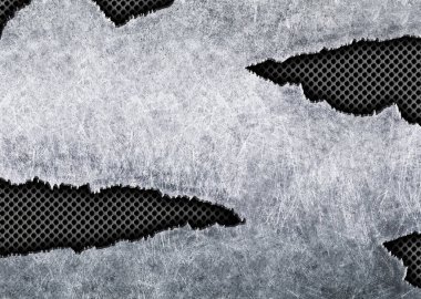 bir metal kafes, düzensiz kenarlı, 3d çelik arka plan ile dilimlenmiş