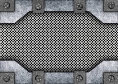 Metal plakalar ve ızgara yüzey tasarımı, 3d için arka plan olarak