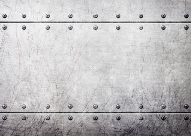 Çelik metal plakalar ile sorunsuz arka plan, 3d, illustra perçin