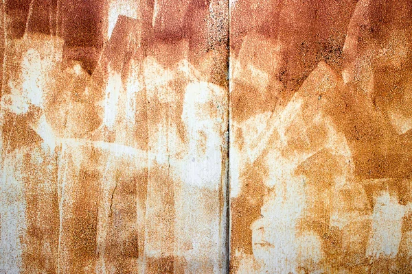 Texture painted rusted metal, gray background with iron fence — Stock Photo, Image