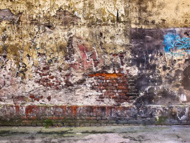 peeling alçı, macun dokulu bir arka plan olarak eski duvar