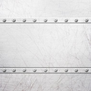 Perçin sorunsuz arka plan veya textu ile eski rustik metal plakalar