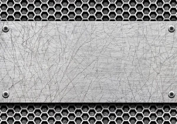 Стальные металлические пластины на черном фоне, 3d, иллюстрация — стоковое фото