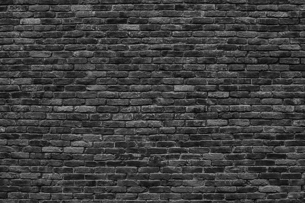 Gloomy background, black brick wall of dark stone texture — Stock Photo, Image