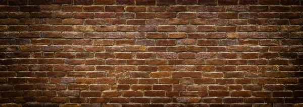파노라마 벽돌 벽, 벽돌의 표면의 광범위 한 밴드 — 스톡 사진