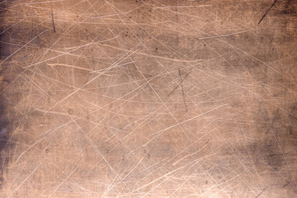 Copper plate texture, brushed orange metal surface
