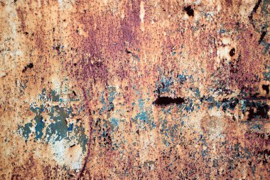 paslı metal kaplı discolor boya, korozyon doku demir bac