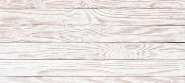 Weiße Holzplatte, bemalte Tischstruktur als panoramischer Hintergrund — Stockfoto