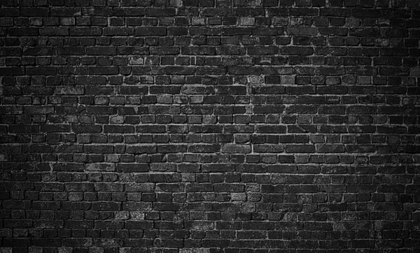 Black brick wall, brickwork background for design — Stock Photo, Image