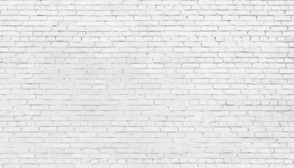 White brick wall background, texture of whitened masonry — Stock Photo, Image