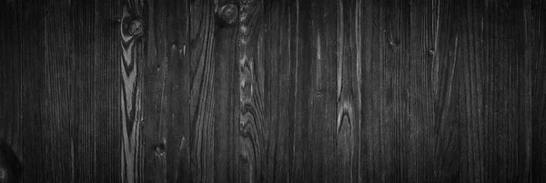 Struttura della superficie in legno nero come sfondo, ampio panorama — Foto Stock