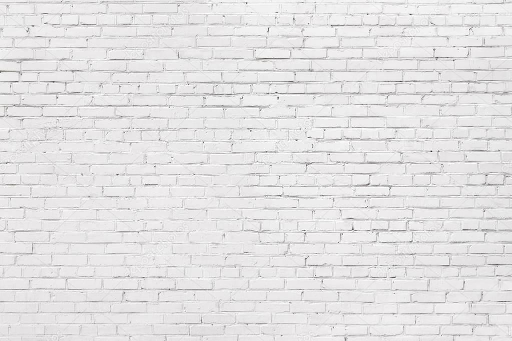 white brick wall background, texture of whitened masonry