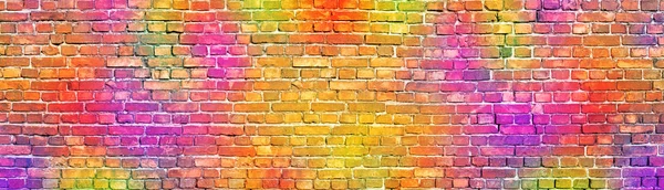 Окрашенная кирпичная стена, абстрактный фон разнообразного цвета — стоковое фото