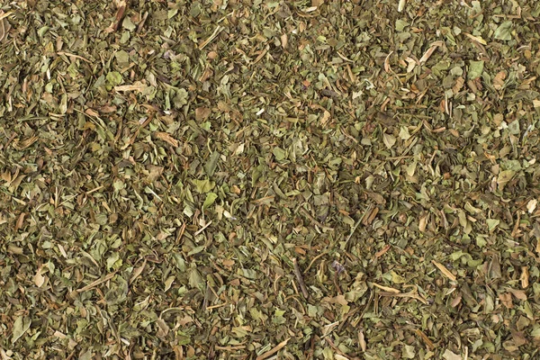 Especiarias de hortelã seca como fundo, textura de tempero natural — Fotografia de Stock