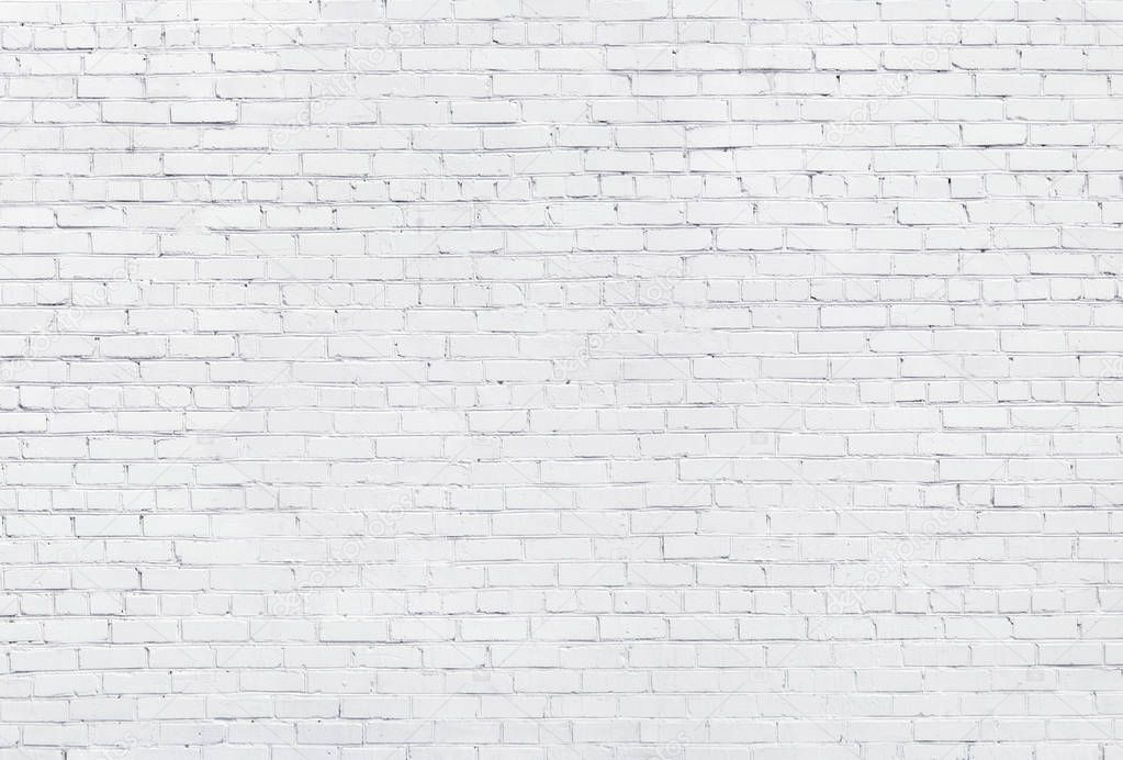 white brick wall background, texture of whitened masonry