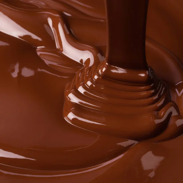 Splash Melt Chocolate Background Cocoa Syrup Flowing Forming Waves — Stock Photo, Image