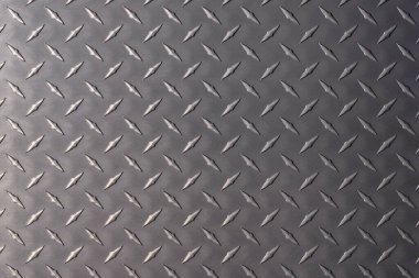 Black Metal arka plan. Elmas desenli demir çarşaf..