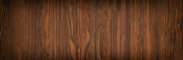 Mørk Tekstur Væg Brun Planke Baggrund Træoverflade Panoramaudsigt - Stock-foto