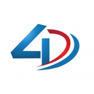 4D logo design concept vector. clipart