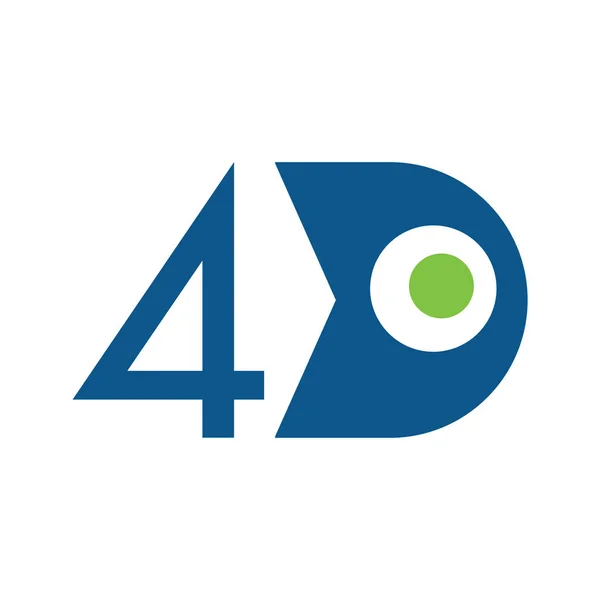 4d Logo Design Konzept Vektor. — Stockvektor
