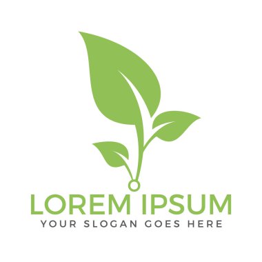 yeşil yaprakları logo tasarımı.