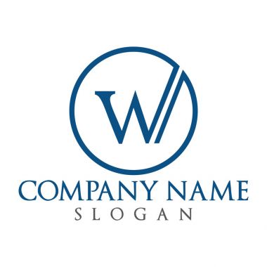W harfi iş vektör logo tasarımı.
