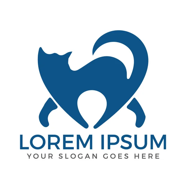 Soyut kedi vektör logo tasarımı.